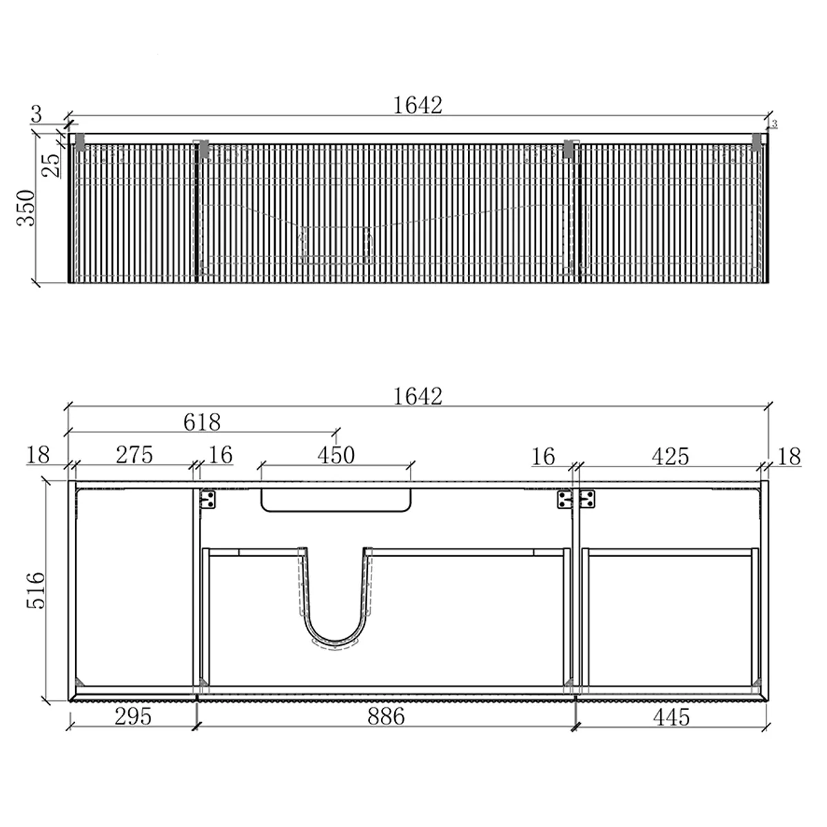 Badnor Merethe 165cm møbelpk. (7307) Leon speilskap