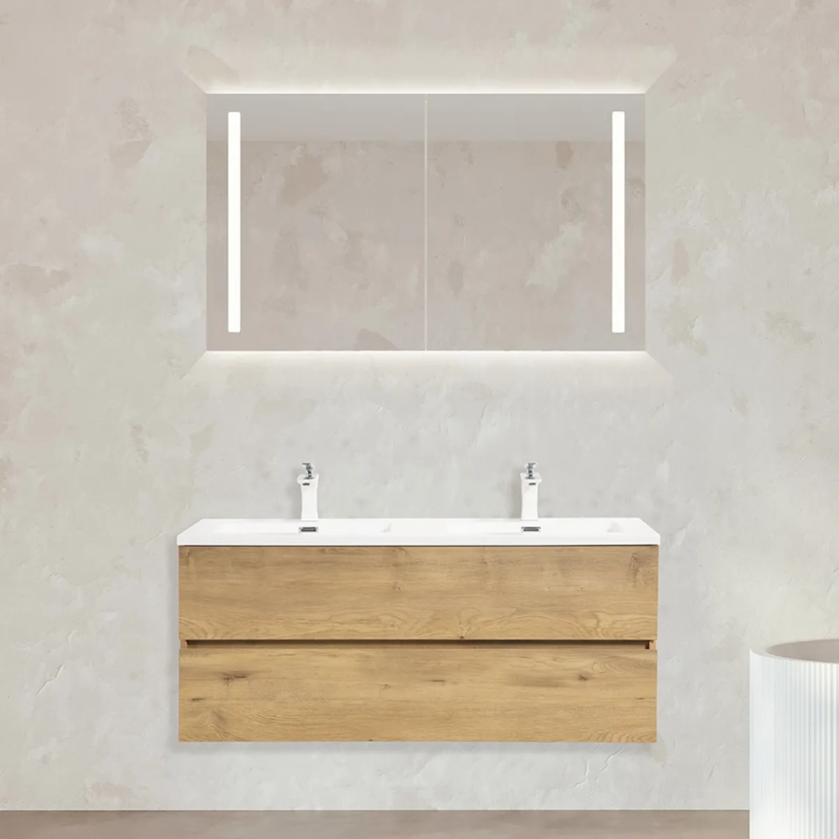 Badnor Mikala 120cm dobbel servant (8501) Lilly speilskap
