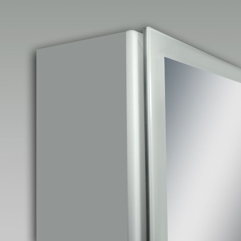 Badnor Linnie speilskap (50cm) alu, m/ stikk og LED-belysning
