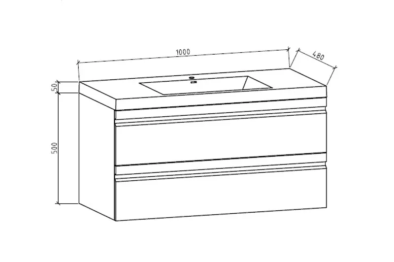 Badnor Malin HVIT 100cm servantskap m/ servant