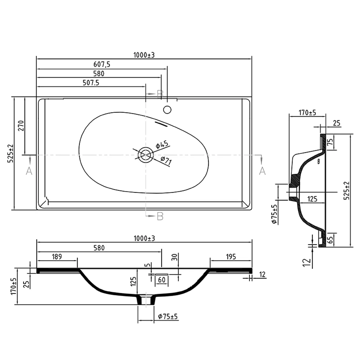 Badnor Maiken 100cm mbl.pk (9509) Leon speilskap m/lys