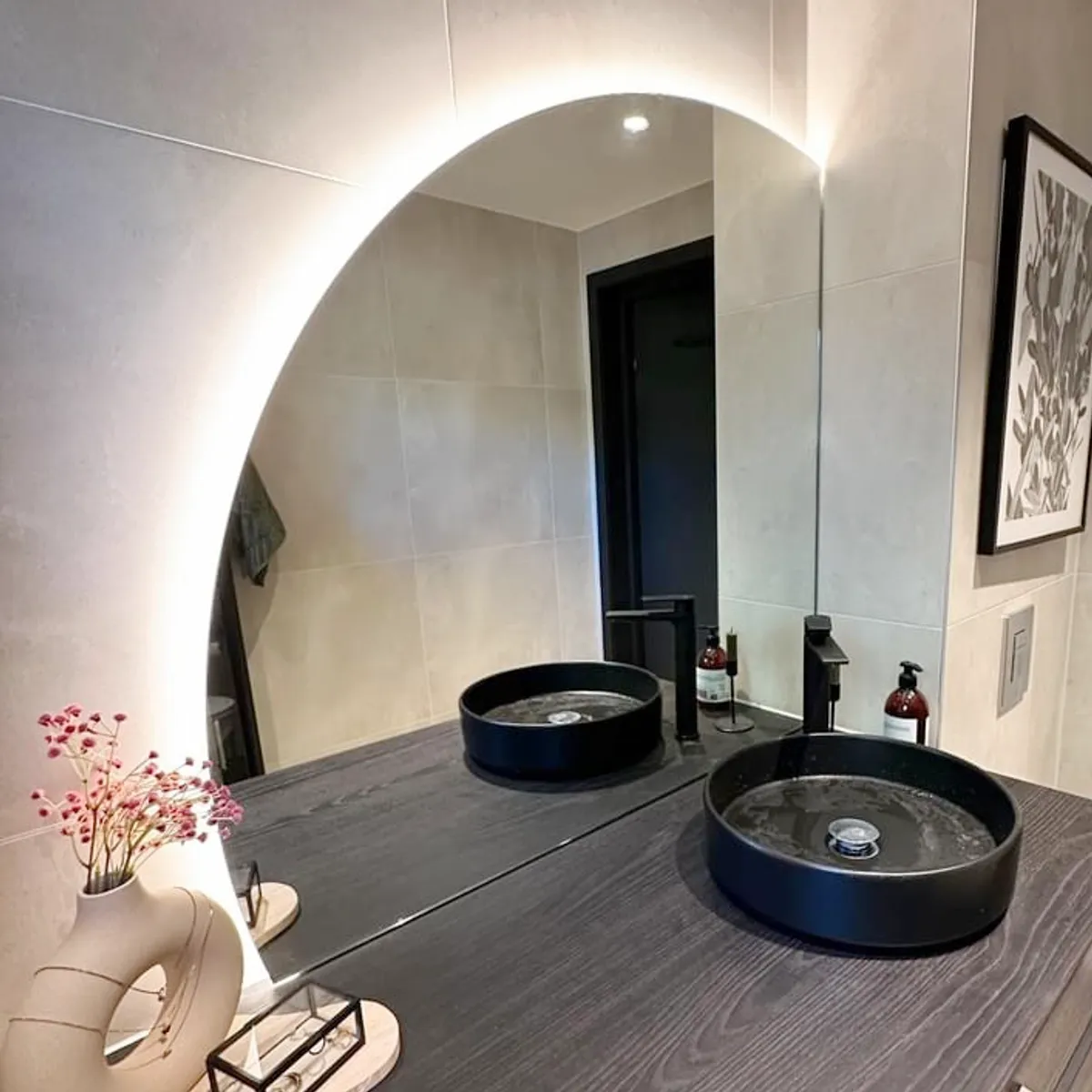 Badnor Maiken 120+40cm mbl.pk (9618) Sara speil m/lys