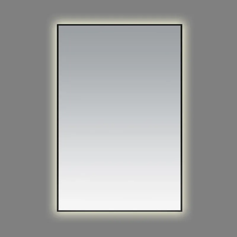 Badnor Saga baderomsspeil (80x120cm) m/lys og sort ramme