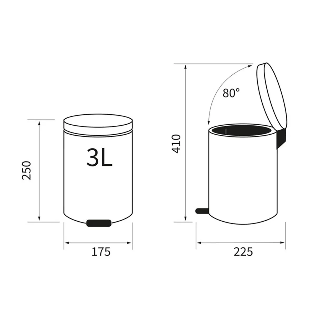 Sealskin Industrial pedalbøtte 3L - Sort