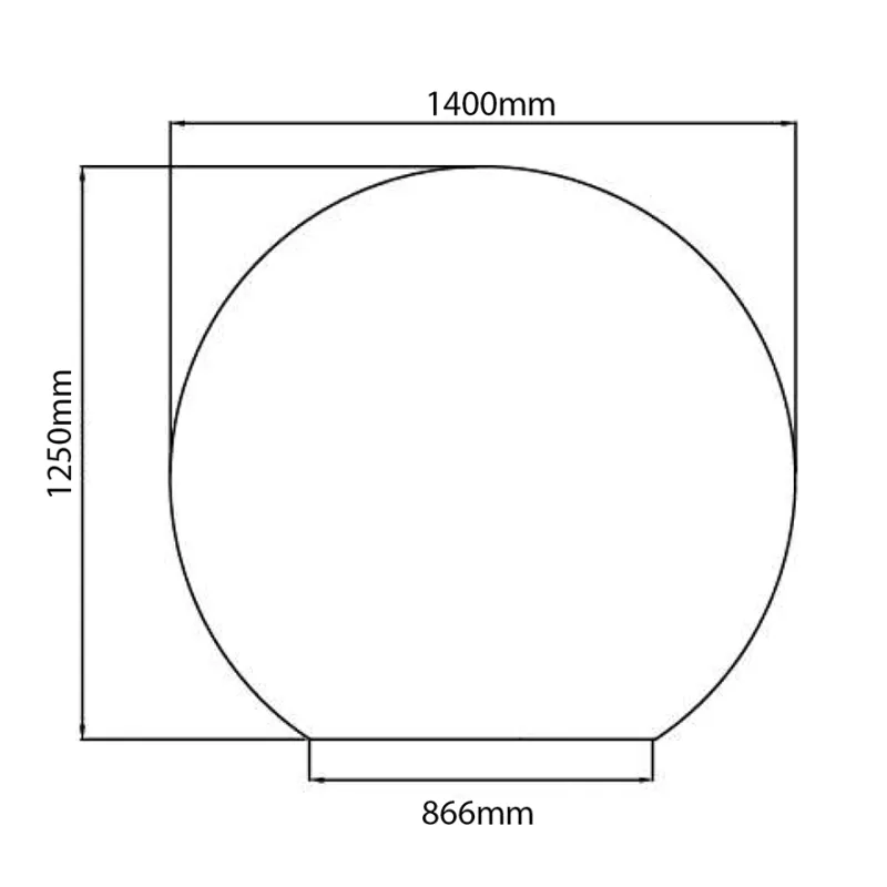 Badnor Sissel (G2) rundt baderomsspeil (140cm) med dimbart lys