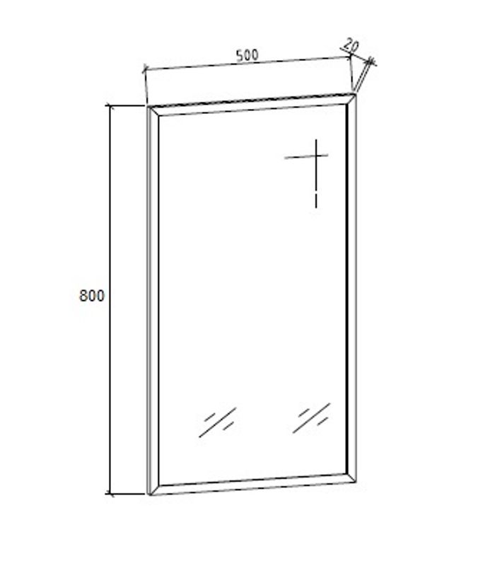 Badnor Siri speil m/ alu. ramme 50x80cm