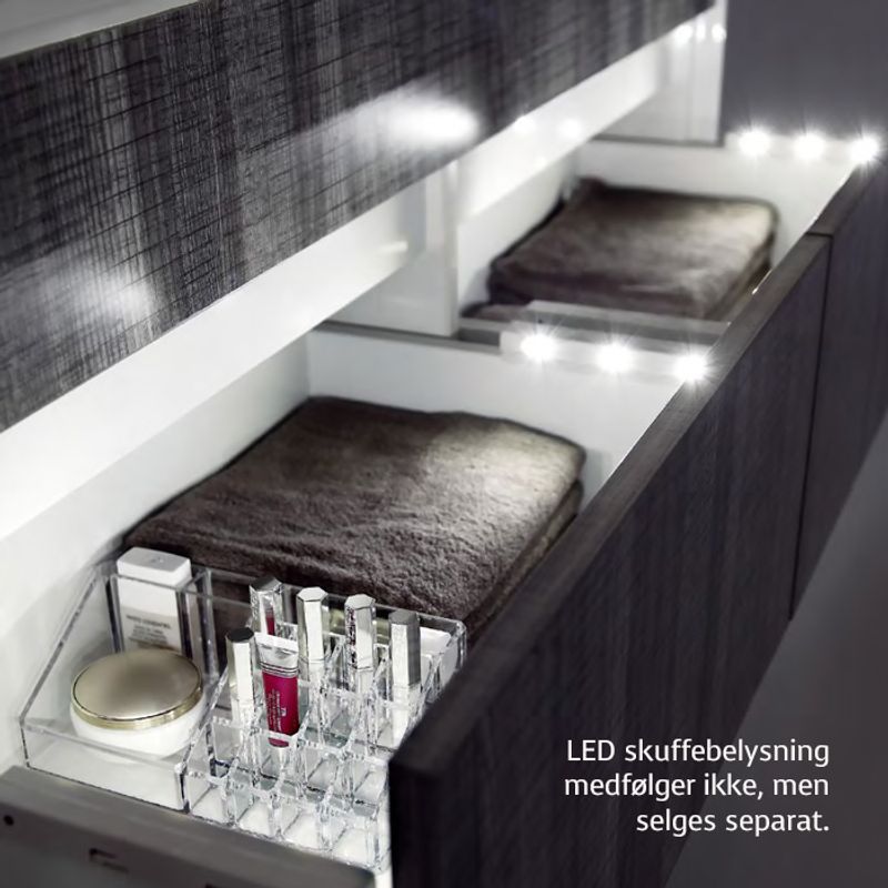 Melodina HVIT/LYS EIK 160cm servantskap - UTEN servanter