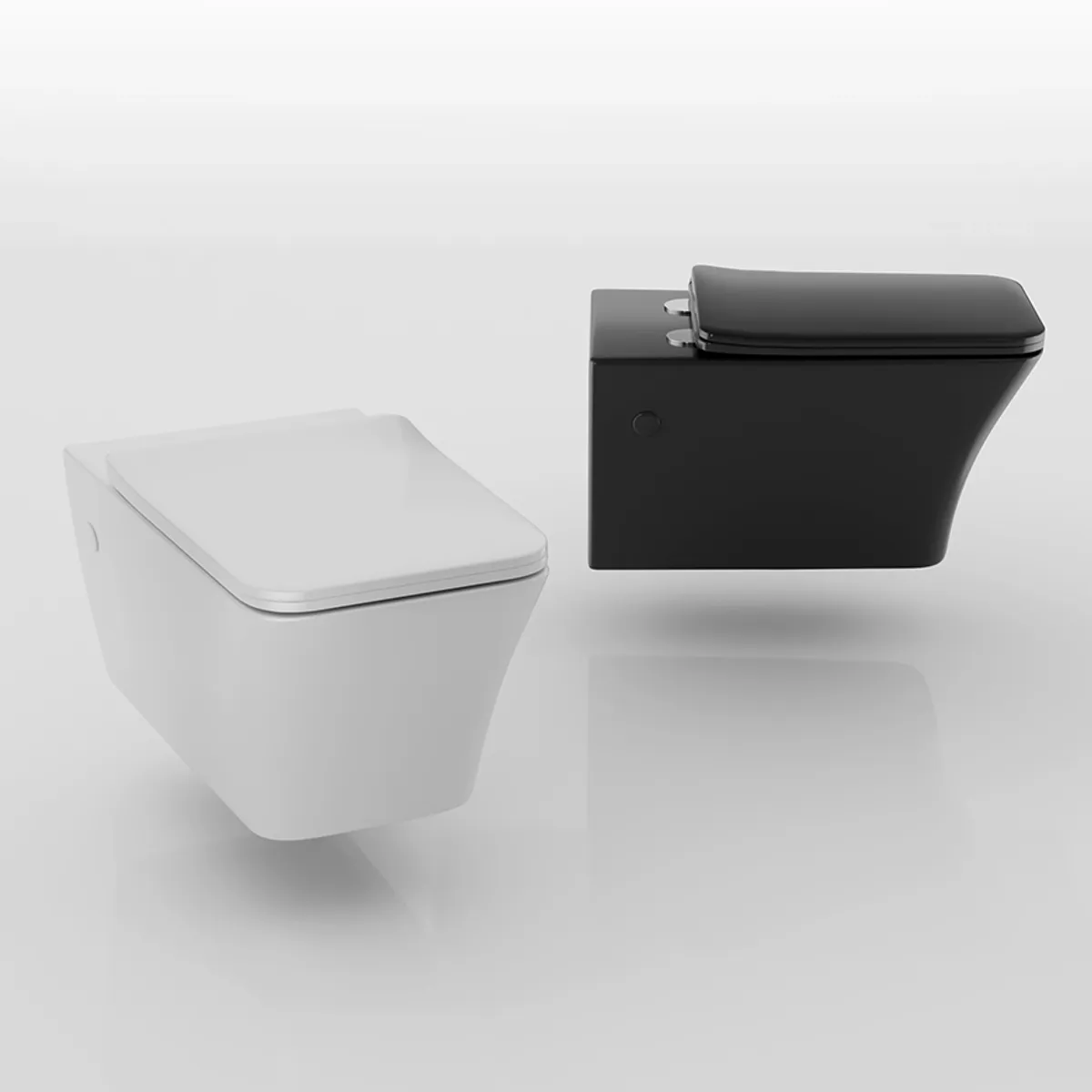 Badnor Treviso veggskål (sort matt) m/ soft- close hardplastsete