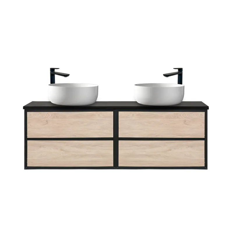 Badnor Martine 150cm servantskap m/sort benkeplate/topplate