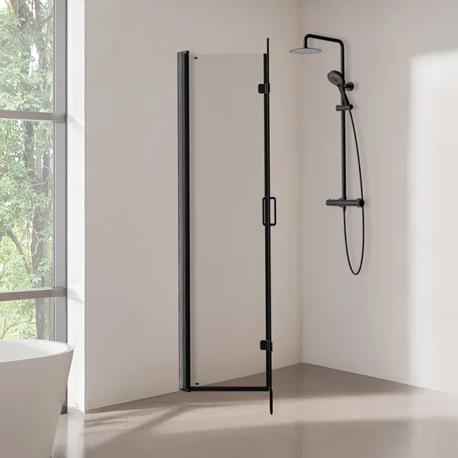 Hovedbilde Badnor Clifford foldedør 100cm, matt sort