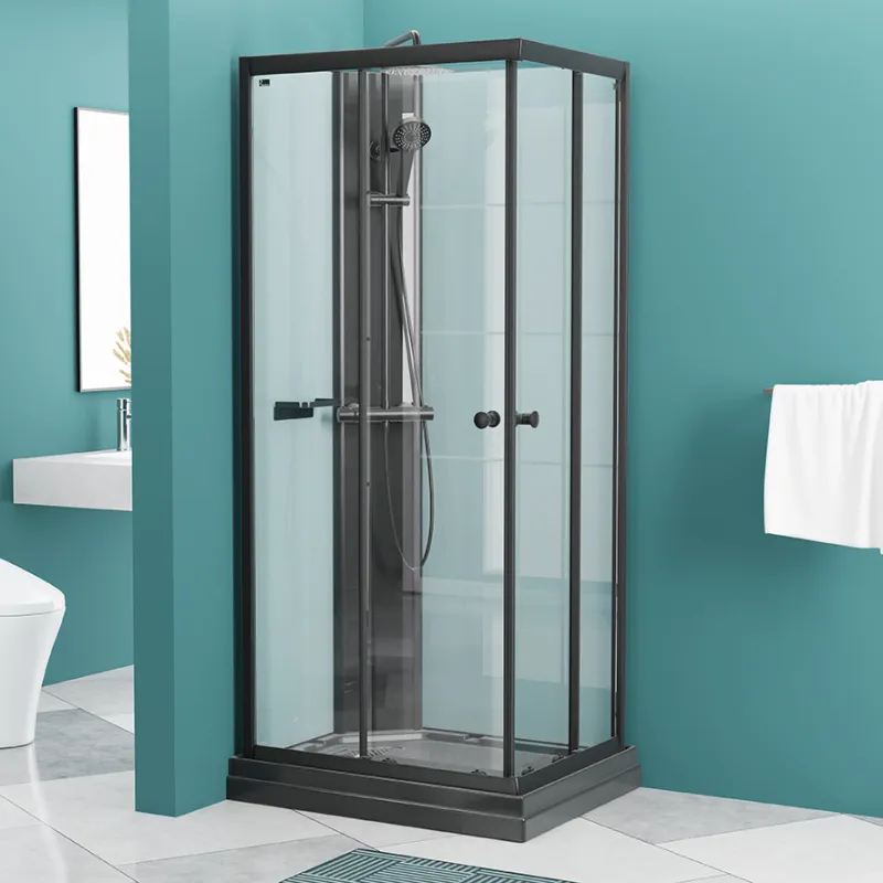 Badnor Scandia Black lux 8-0 dusjkabinett 90x70cm m/takdusjsett