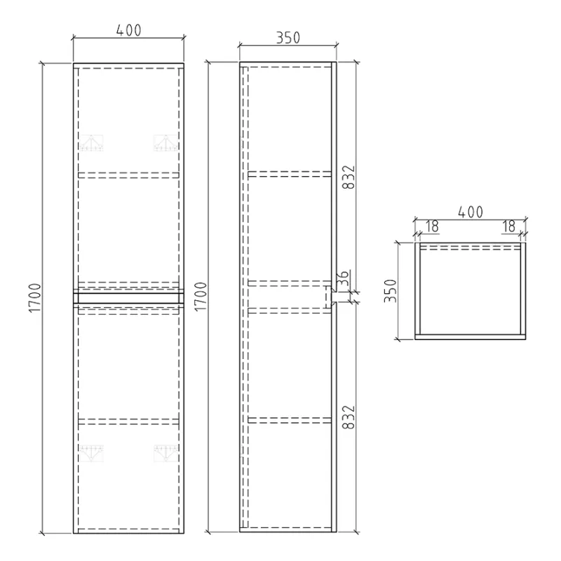 Badnor Maiken 120+40cm mbl.pk (96110) Sissel speil m/dimbart lys