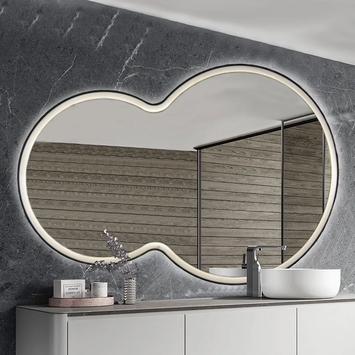 Badnor Melissa 180cm mbl.pk (98740) Leonora speil m/lys