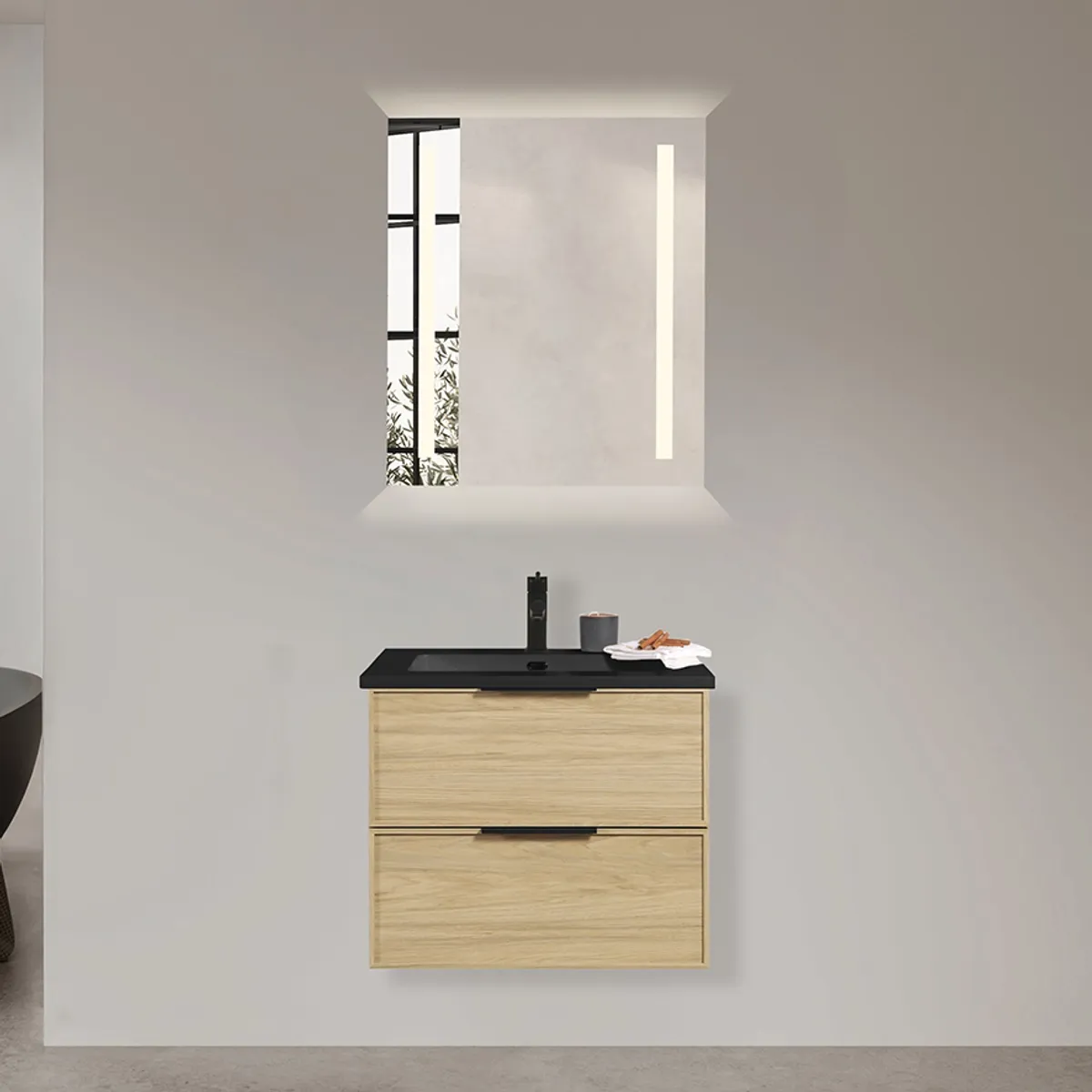 Badnor Melissa 60cm mbl.pk (98140) Leah speilskap m/lys