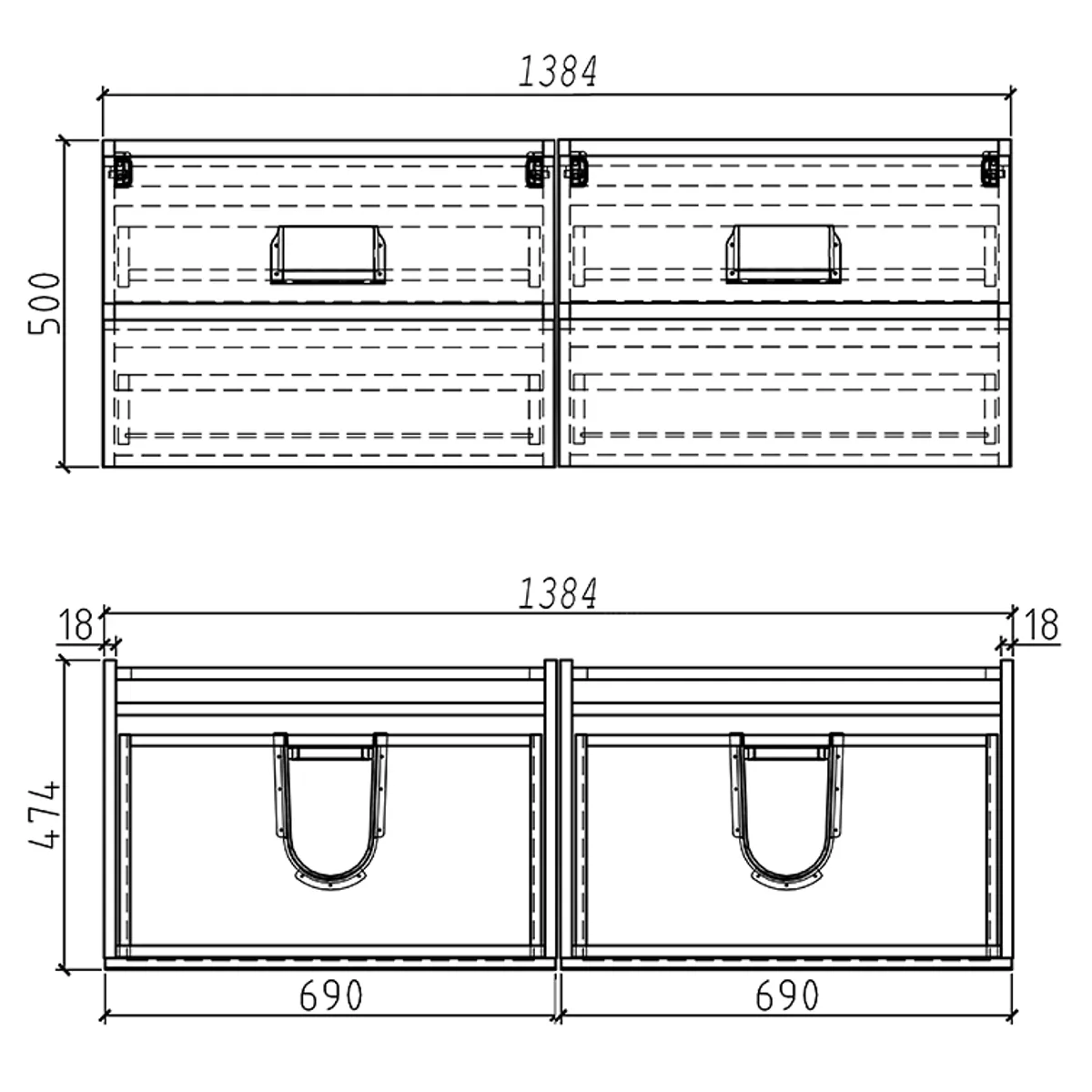 Badnor Melin 140cm+40cm møbelpakke (5441) Leon speilskap
