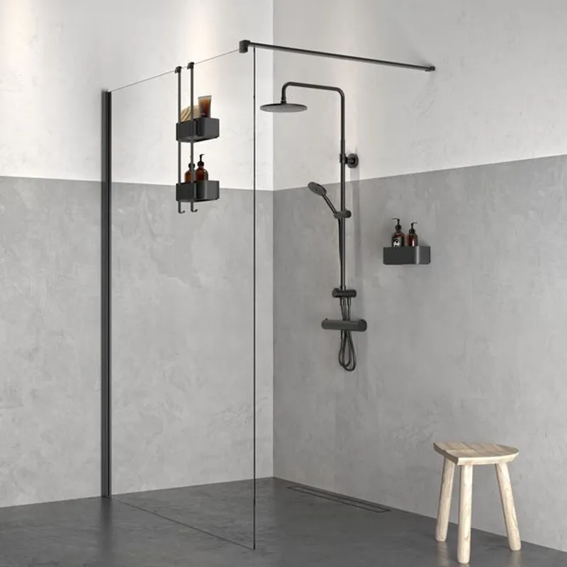 Tiger 2-Store Shower Caddy dusjkurv - matt sort