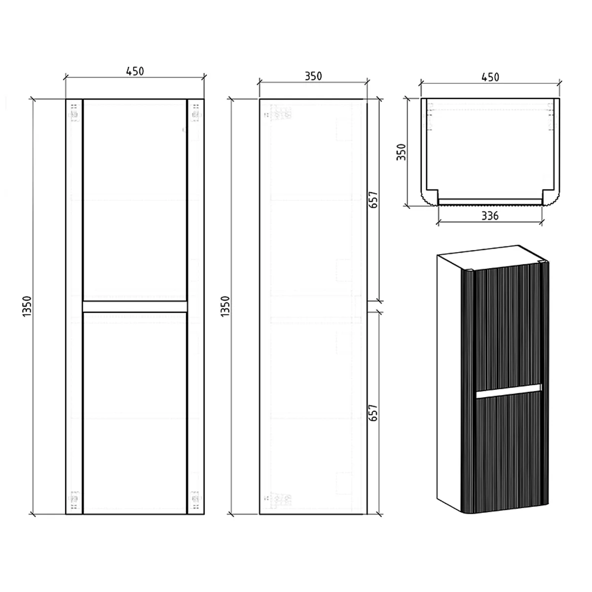 Badnor Mabelle180+40cm (VENSTRE) mbl.pk (9913) Sienna speil