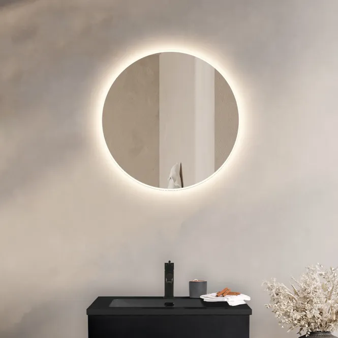 Hovedbilde Badnor Lissie rundt baderomsspeil (60cm) med LED-belysning