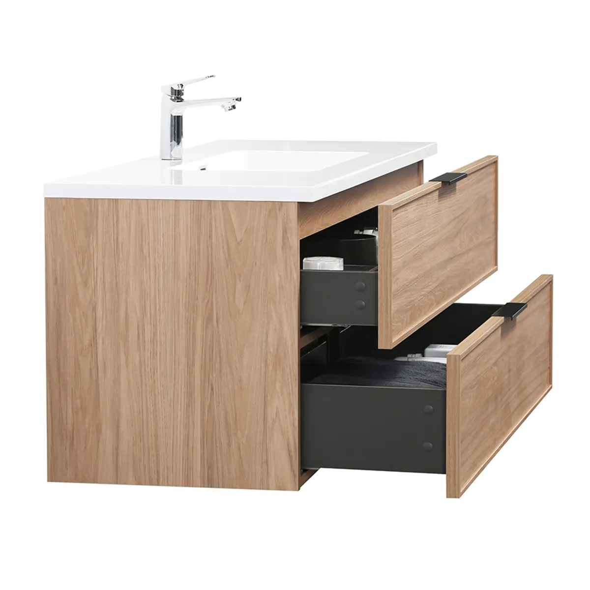 Badnor Melissa 120cm mbl.pk m/enkel servant (97420) Sandy speil m/lys