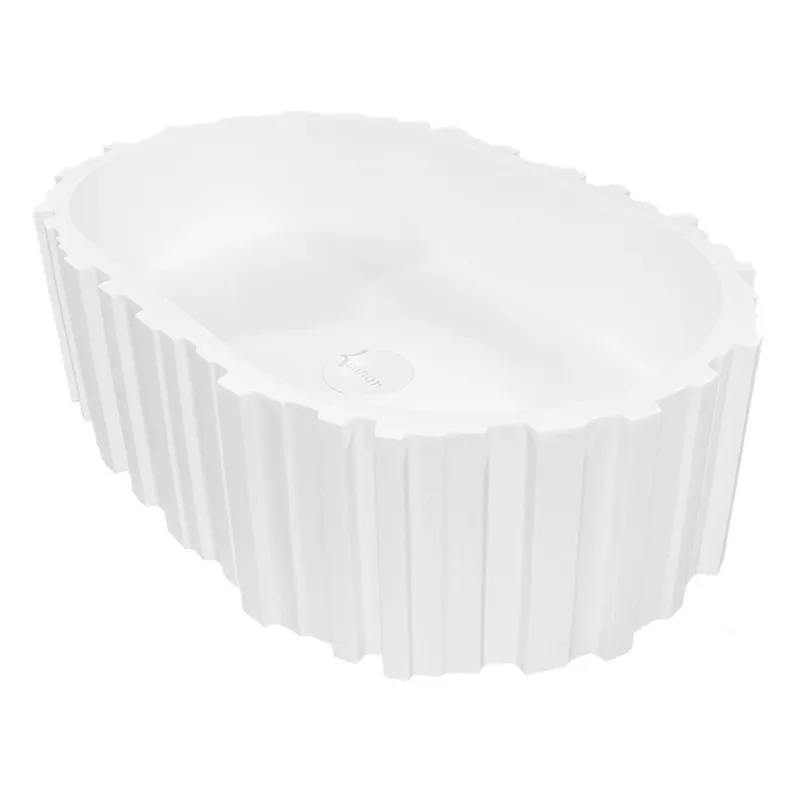 Badnor KStone Locarno Top Solid designservant HVIT MATT, 56x36cm