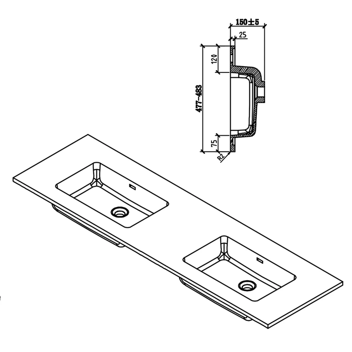 Badnor Melissa 180cm mbl.pk (97720) 2 stk Liliana speil m/lys