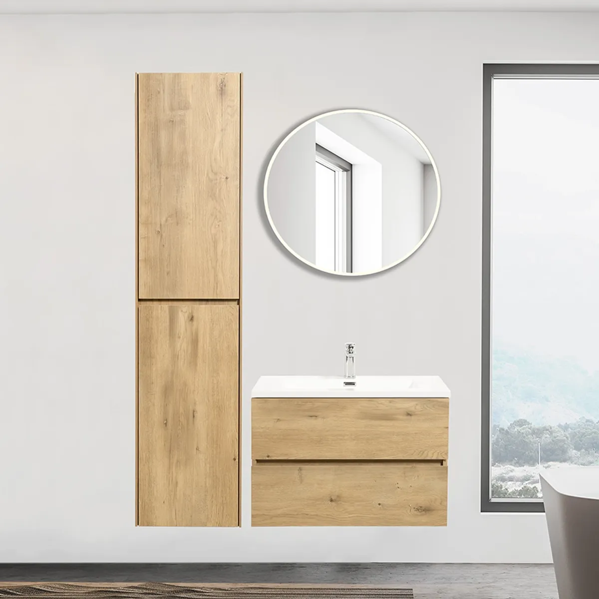 Badnor Mikala 75+40cm mbl.pk (8216) Lissie speil m/lys