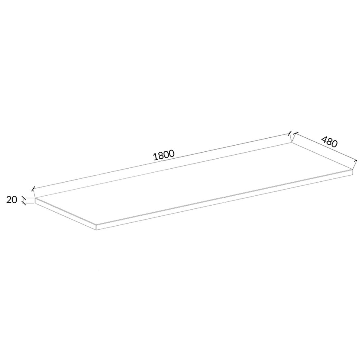 Badnor Mikala 180cm servantskap (dobbel) m/HVIT benkeplate