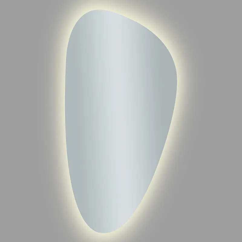 Badnor Sandy baderomsspeil (160cm) m/LED-belysning - asymmetrisk