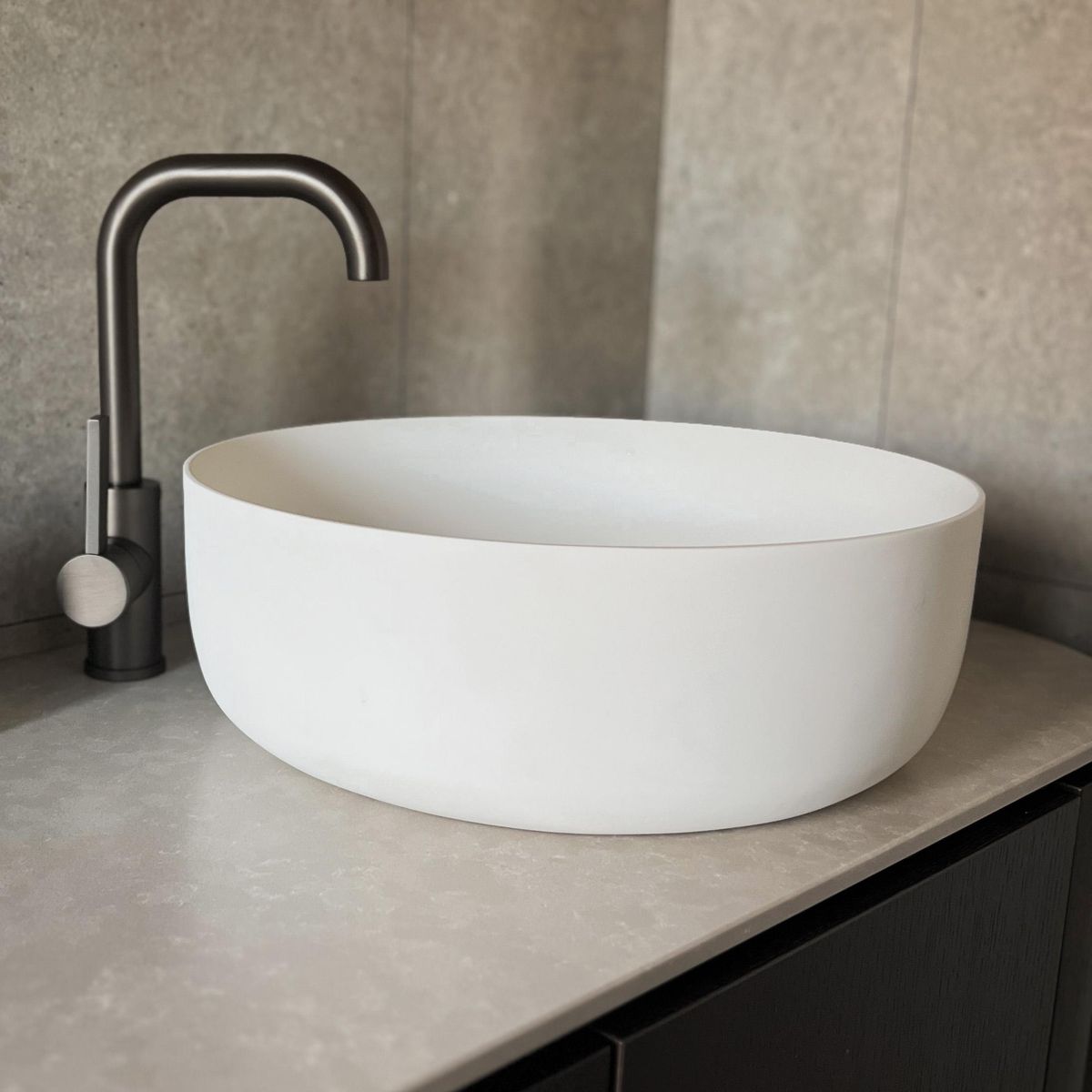 Badnor Mathilde rund designservant - matt hvit