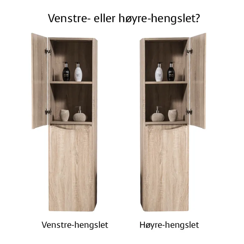 Mette 40cm høyskap/sideskap m/2 dører i lys eik