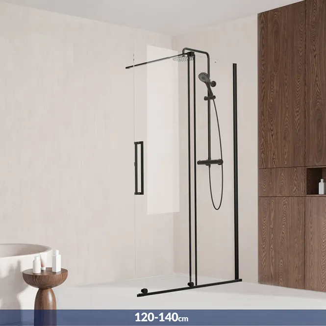 Hovedbilde Badnor Køhler ll Walk-in m/skyvedør - 120-140cm - matt sort