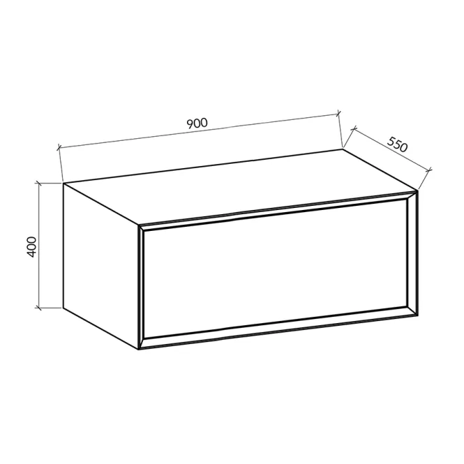 Hovedbilde Melodina SORT/ GRÅ 90cm servantskap - UTEN servant