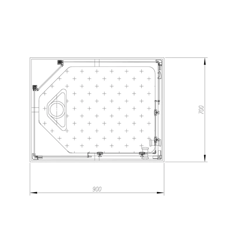Badnor Nordica White lux 8-0 dusjkabinett 90x70cm m/dusjsett