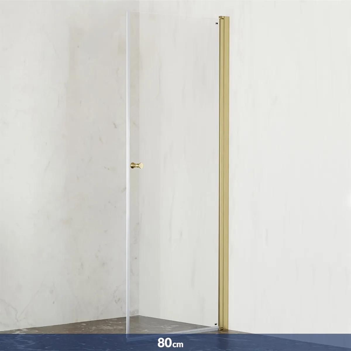 Badnor Grays dusjdør (rett) - 80cm - BØRSTET GULL