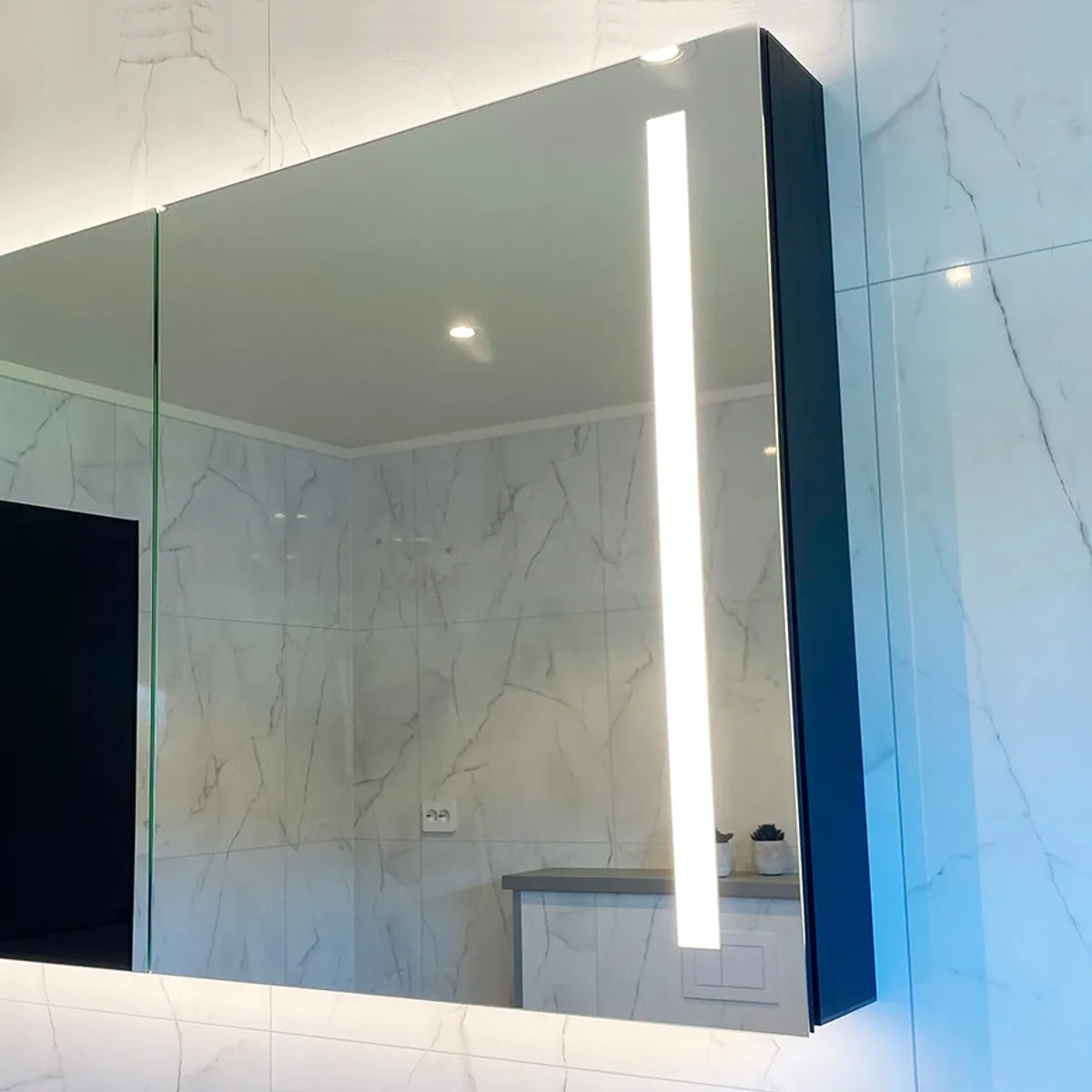 Badnor Melissa 120+40cm mbl.pk m/dobbel servant (98521) Leah speilskap m/lys