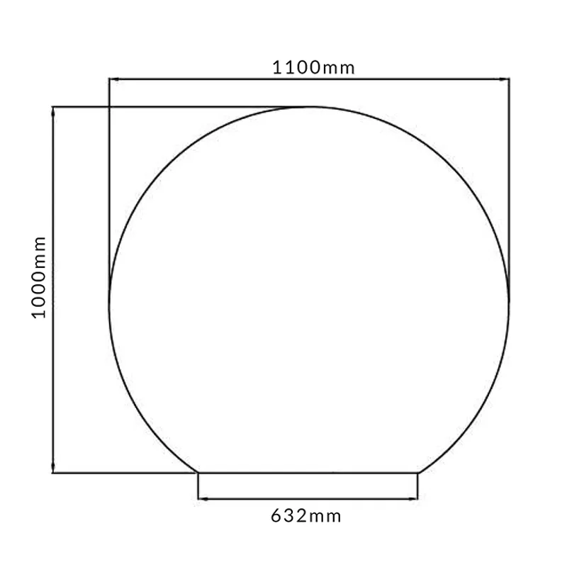 Badnor Sissel (G2) rundt baderomsspeil (110cm) med dimbart lys
