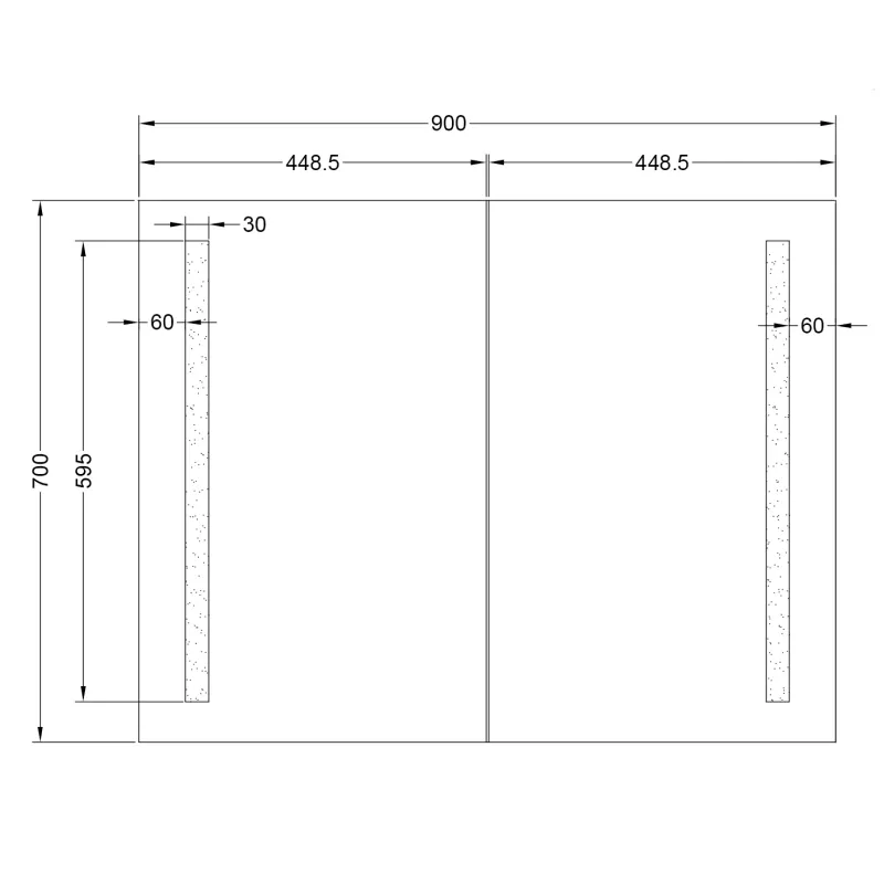 Badnor Marikken 90cm mbl.pk. (2241) Lilly speilskap