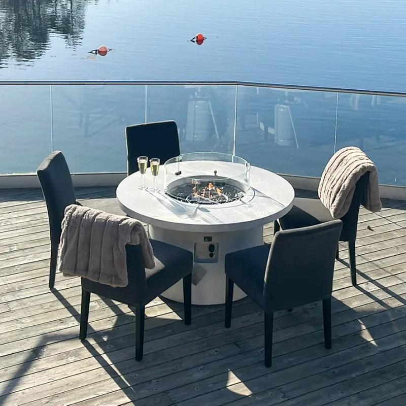Arctic A-804, Ø122cm gassdrevet peisbord, GRANITE