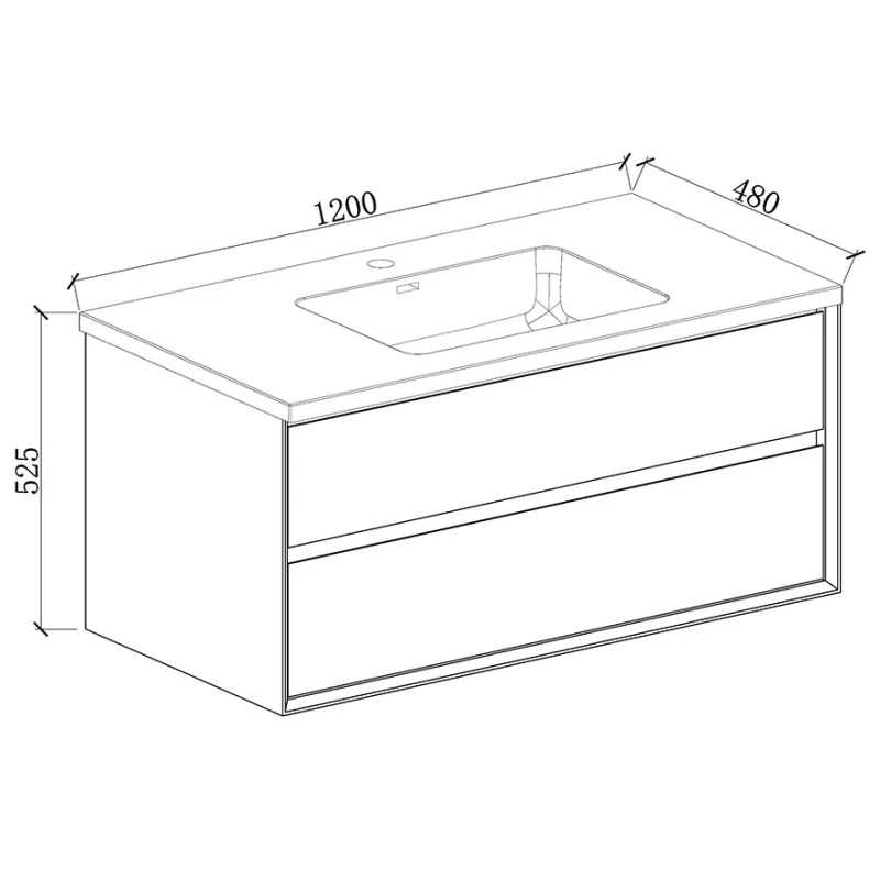 Badnor Martine 120cm enkel servant (6408) Sienna speil