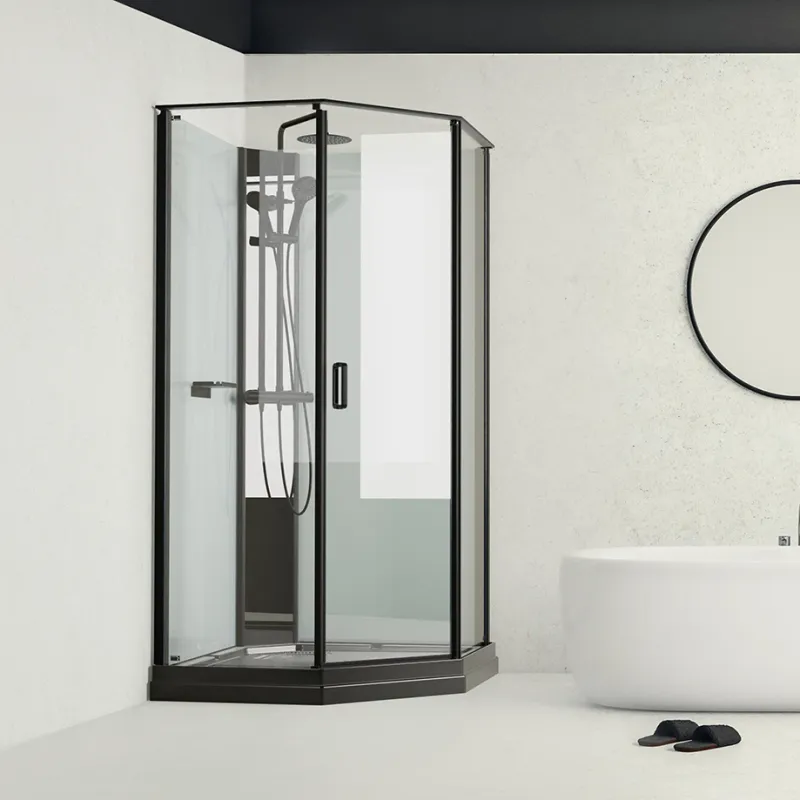 Badnor Scandia Black lux 7-3 dusjkabinett 100x100cm m/takdusjset