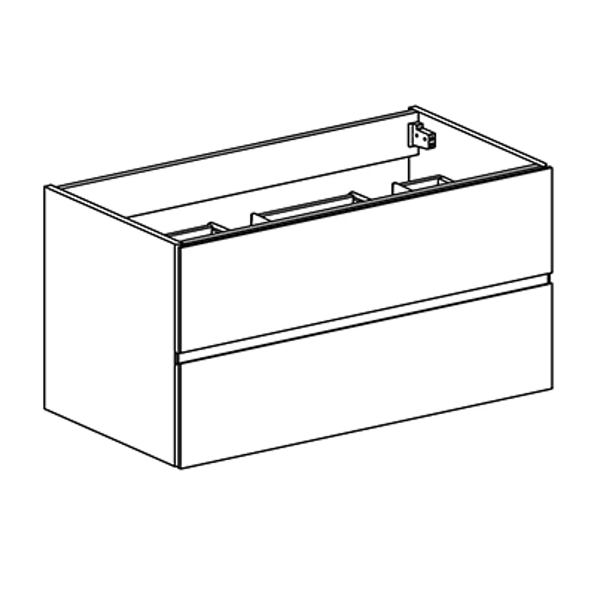 Badnor Melanie HVIT 120cm servantskap (dobbel) - UTEN servant