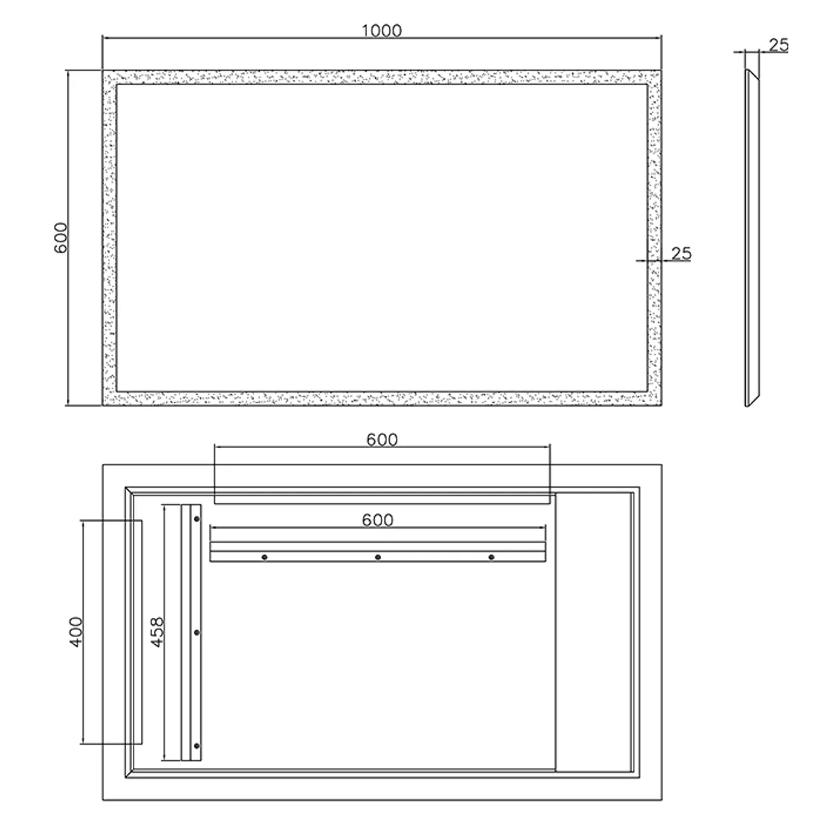 Badnor Maiken 100+40cm mbl.pk (9518) Line speil m/lys