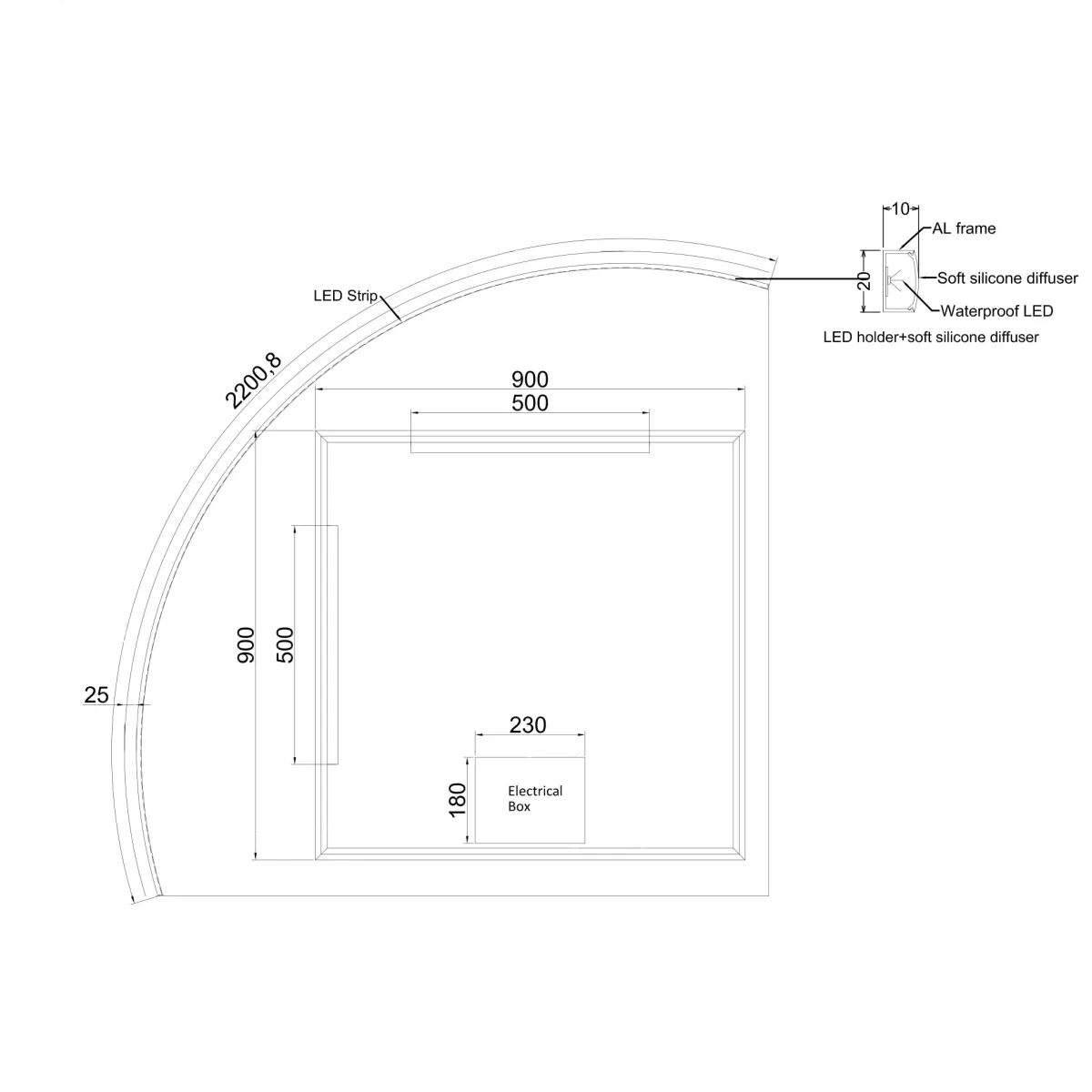 Badnor Martine 150+40cm møbelpk (6516) Sara speil