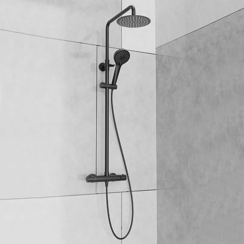 Badnor Scandia Black 6-1 dusjkabinett 80x80cm m/takdusjsett