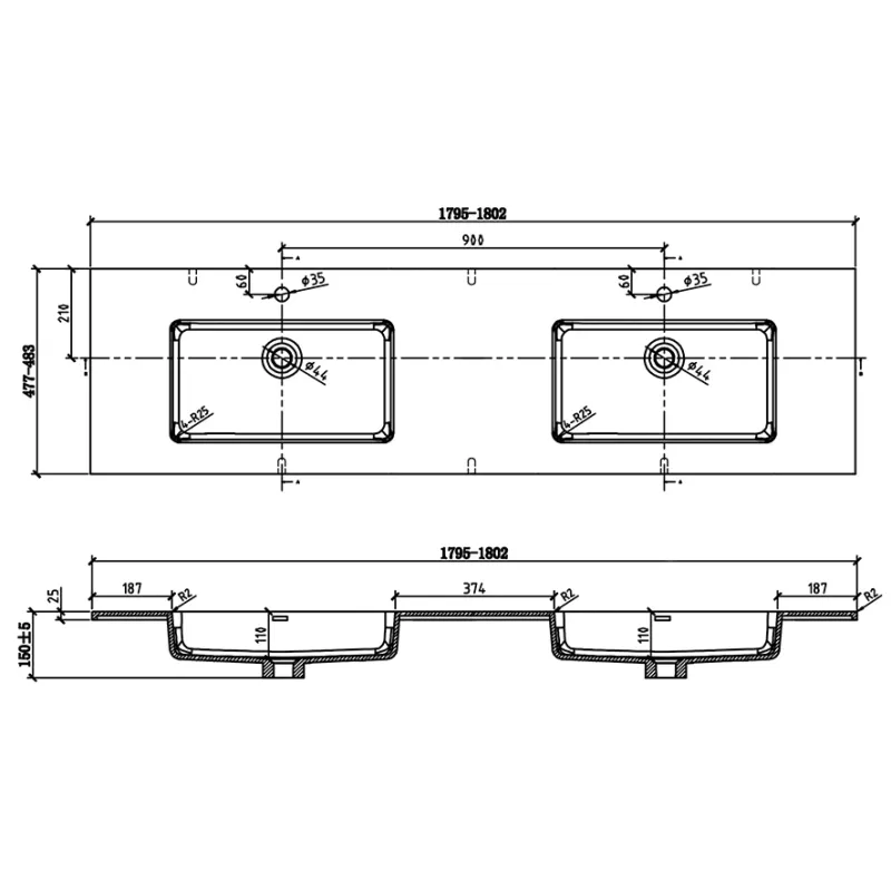 Badnor Melissa 180+40cm mbl.pk (98721) Saga speil m/lys