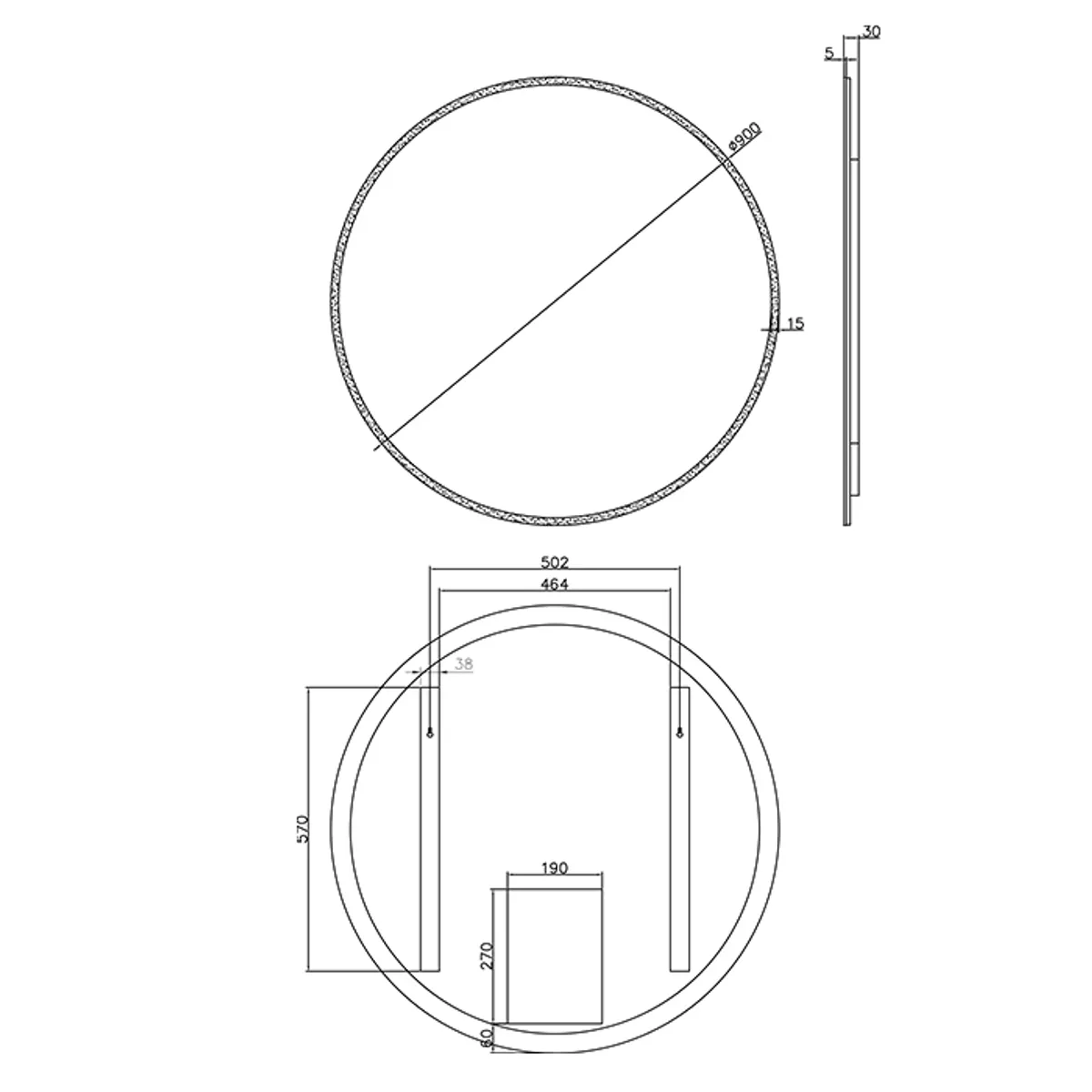 Badnor Maiken 100cm mbl.pk (95010) Lissie speil m/lys