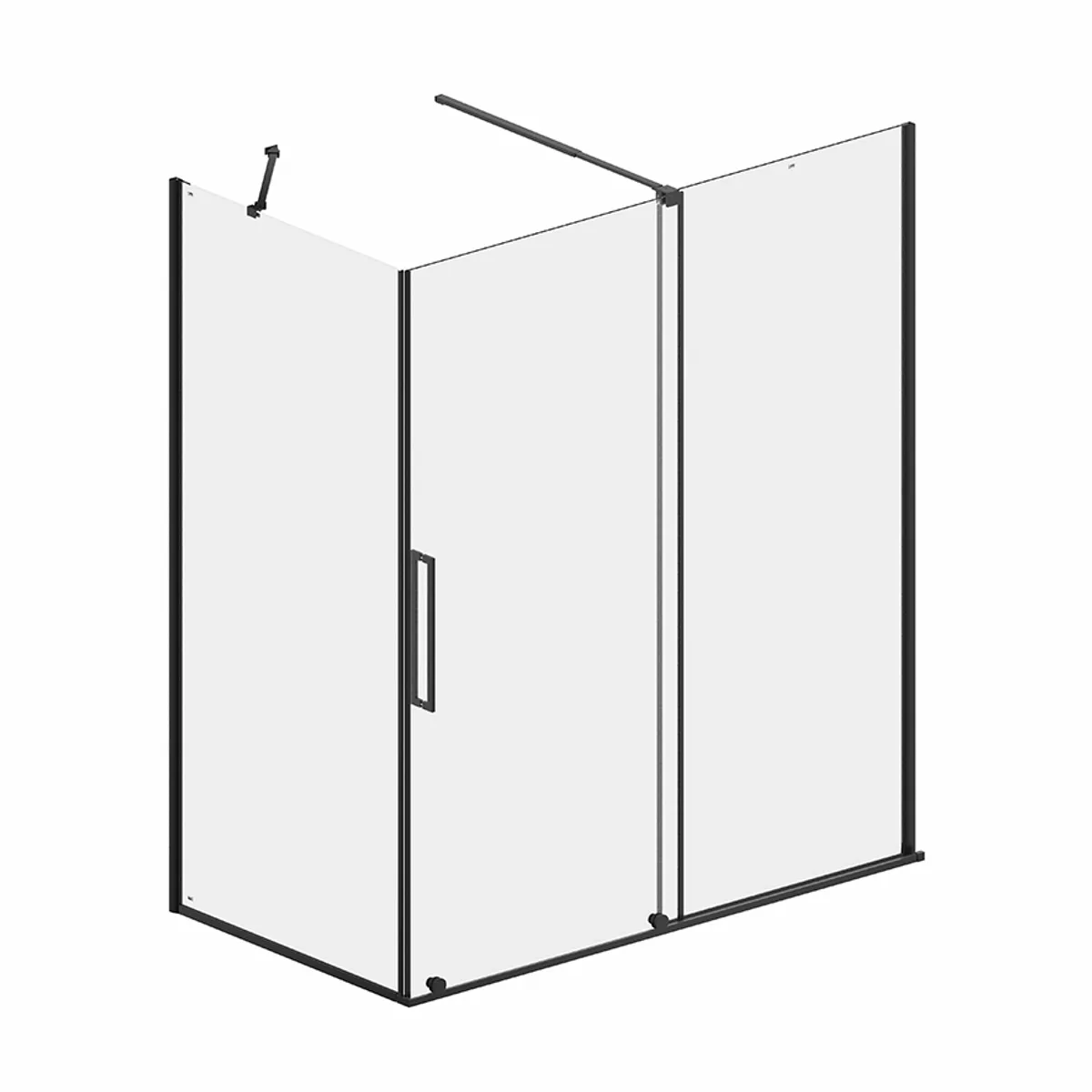 Badnor Køhler ll Dusjhjørne m/skyvedør 142-162x100cm - matt sort