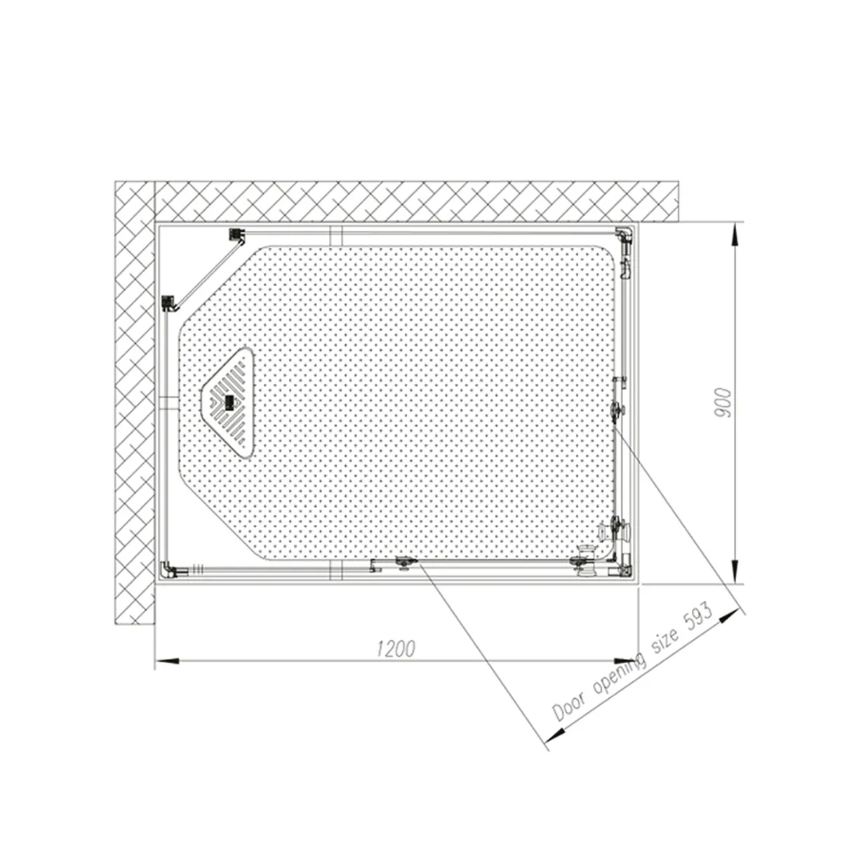 Badnor Nordica White lux 8-3 dusjkabinett 120x90cm m/takdusjsett