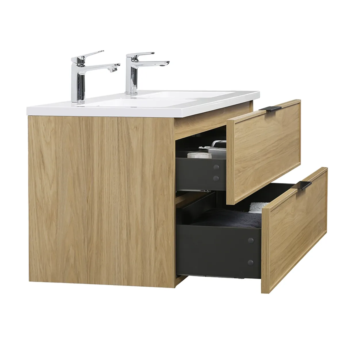 Badnor Melissa 120+40cm mbl.pk m/dobbel servant (97531) Lucy speil m/lys