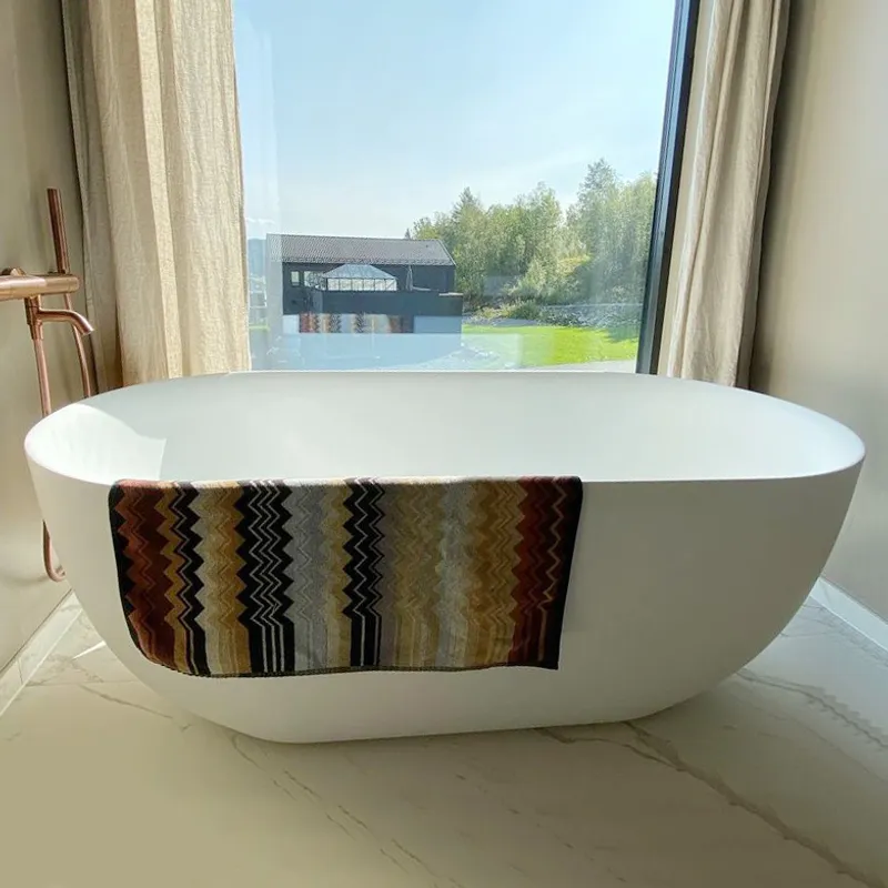 Badnor Orient Rina - matt HVIT frittstående badekar - 170cm